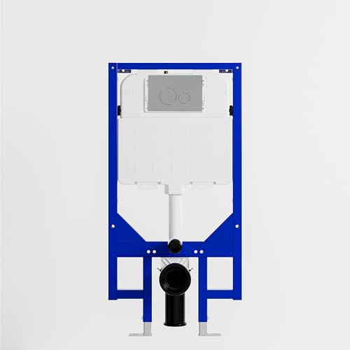 Wall-Hung Toilet Accessory, Water-Saving and Sound Insulated Concealed High Cistern, Dual Flush System, Robust Steel Frame, Corrosion, and Temperature Resistant HDPE Water Tank