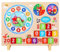 Shenrongtong Holzform-Farbsortieruhr, Kalenderuhr für Kinder, Lernuhr-Spielzeug, Frühes Lernen, pädagogisches Spielzeug, pädagogische Kalenderuhr, Lernspielzeug für Kinder ab 3 Jahren