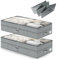 Exsivemy Underbed Storage, Foldable Double Layer Under Bed Storage with Lid, 70L Underbed Storage Bags with Sturdy Sidewalls/Bottom, Underbed Storage Boxes for Clothes, Duvets, Blanket, Bedding (B)