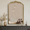 PERFNIQUE Gold Vintage Spiegel, 91 x 60 cm, gewölbter antiker Barockspiegel für Wand, Messing, traditioneller kunstvoller Spiegel für Badezimmer, Wohnzimmer, Kamin, Eingang, Flur (91 x 60 cm)