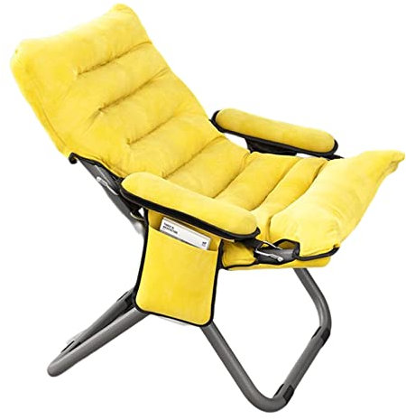 Oversize Moon Round Saucer Chair Outdoor Folding Chair with Steel Frame & Padded Cushion Seat Sun Lounger Lazy Chair Radar Recliner Sofa with Carry Bag for Backyard Camping (Blue)