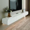 Easnuroz Console TV Murale Meuble TV Flottant 120/160/180/200/240cm Console Média Murale avec 2 Tiroirs Etagère TV Suspendue Centre De Divertissement Meuble TV(Blanc,120 * 24 * 18cm)