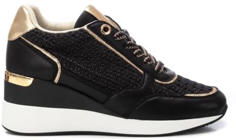 XTI - Zapatilla Mujer Negro - Calzado Cómodo y Versátil - Moda Casual - Modelo 14393002 (Talla 38)