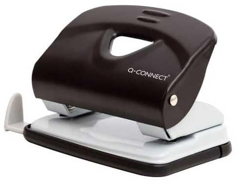 Locher Q-Connect, Metall, 20 Blatt, schwarz/grau