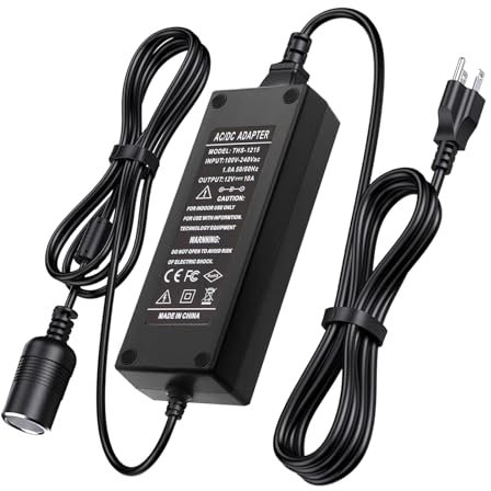 110V-240V to 12V 120W/10A Car Cigarette Lighter Socket AC/DC Power Supply Adapter for Car Inflator,Refrigerator,Vacuum,Cleaner,Stand-up Paddleboard (SUP) Pump