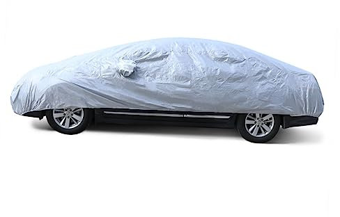 Vaguelly Sonnenschutz und staubsichere Autokleidung Wetterfest Frost im Freien äußere Abdeckungen voll schneesichere Autoabdeckung Autoschattenabdeckung Silver