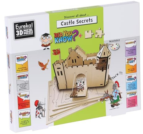 3D-Puzzle aus Holz – Entdecken Sie Alles über die Burgen – Lernmodell – Montage ohne Klebstoff – ab 8 Jahren