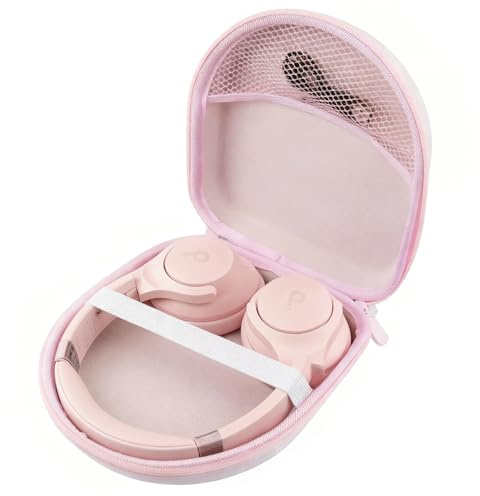 AONKE Hard Travel Storage Tasche kompatibel mit Soundcore by Anker Q20i Q20 Q20+ Q30 Q35 Q40 Q45 Hybrid Active Noise Cancelling Over-Ear-Kopfhörer (Rosa)
