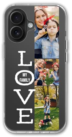 Custom 3 Foto mit Namen Weiche TPU Handyhülle für iPhone 16 15 14 13 12 11 X XS XR 8 7 6 - Geschenk für Freunde und Besties