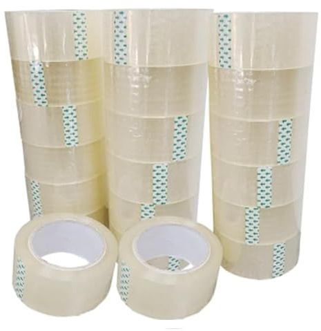 Clear Packing Tape 48mm x 66m Cellotape Strong Heavy-Duty Sticky Packaging Box Tape Sellotape Crystal Clear Tape Rolls Packing Tape For Tape Dispenser Tape Gun Cardboard Boxes For Moving (144)