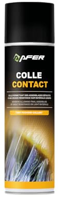 AFER - Colle Contact NEOPRENE en Spray - Liquide Épais Opaque - Haute Adhérence, Résistance UV - Papier, Tissu, Bois, Plastique - Spray 400ml - Couleur Opaque