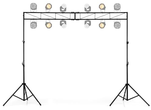 COSTWAY Lighting Truss System, 11-Level Height Adjustable Lighting Stand with 2 Folding Tripods & 12 Mounting Points, Metal DJ Light Stand for Bands Stages Weddings Concerts, 50KG Capacity