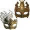 Gold Schmetterling Frauen Maske & Griechische Krieger Männer Maske Venezianische Maskerade Paar Masken, Für Karneval/Party/Ball Prom