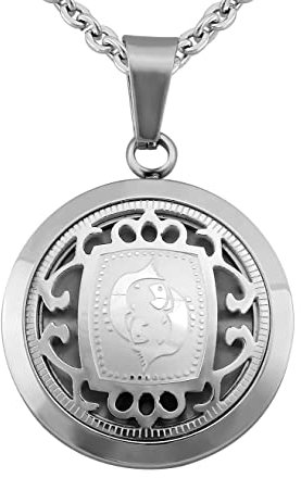 Hanessa Personalisierte Kette mit Gravur Edelstahl 50 cm mit Anhänger Sternzeichen Fisch in silber - Personalisierte Halskette für Männer und Frauen - Personalisierter Schmuck Damen Herren