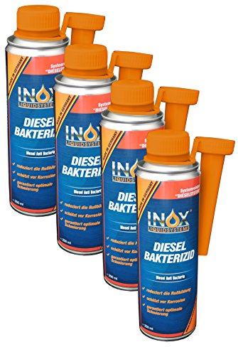 INOX® Bactéricide Additif, 4 x 250ml - pour Moteurs Diesel et systèmes Fioul