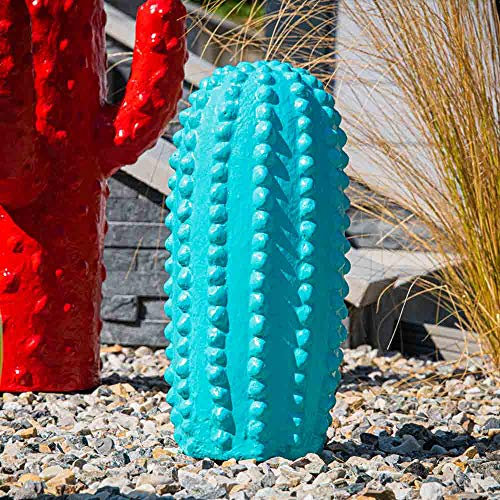 Wanda collection - Statue Cactus Jardin Deco Bleu 30 cm