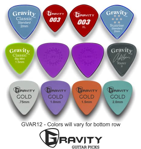 Gravity Gitarrenplektren aus Acryl, polierte Fasen, heller, lauter Klang und festerer Halt, erhältlich in verschiedenen Packungen, hergestellt in den USA