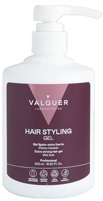 Valquer Professional Haarfestigungsgel. Haargel. Vegan und sulfatfrei. Haargummi. Haarfixierung. Frisur definieren. Nasseffekt - 500 ml