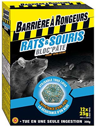 BARRIERE A RONGEURS Rats & Souris - Bloc'pâte appât - Etui 12 Blocs, Nicht Zutreffend