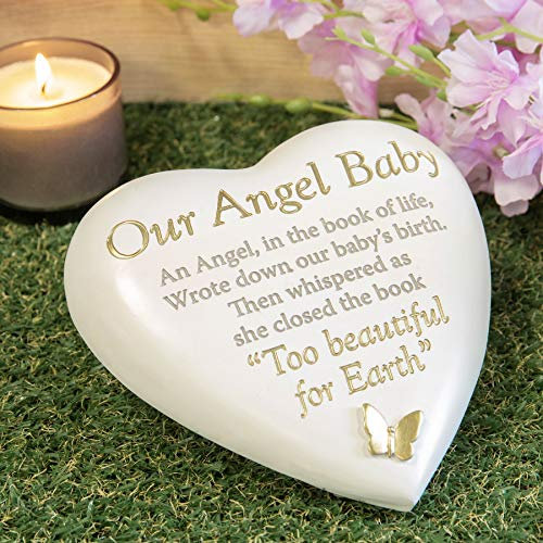 Thoughts of you Graveside Heart Plaque - Angel Baby