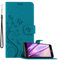 Cadorabo Hülle kompatibel mit LG X Power Blumen Design aus Premium Kunst Leder Flip Klappbare Stoßfeste Magnetische [Standfunktion] [Kartenfächern] Cover Hülle für LG X Power Tasche in Blau
