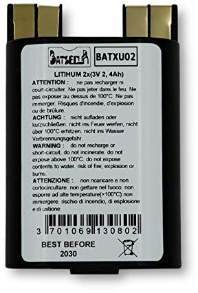 BATSÉCUR - Pile Alarme BATXU02 Compatible RXU02X DAITEM/LOGISTY - 2 x (3V - 2.4Ah) LiMnO2