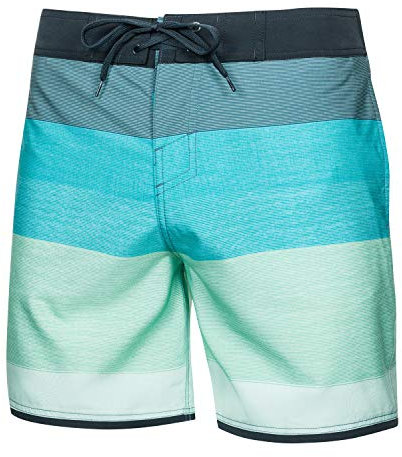 Aqua Speed Swim Shorts Men + gratis eBook | Moderne Schwimmhose Herren | Badehose Männer | Boardshorts | Badeshorts H.Blau H.Grün | Gr. S | Nolan