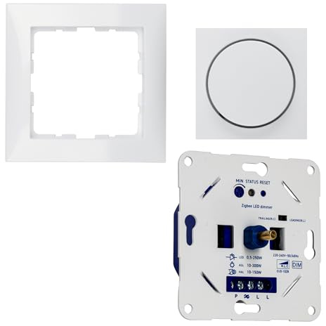 Zigbee 3.0 LED Dimmer Unterputz 300W -> Komplettset mit Berker S.1 polarweiß glänzend <- Smart Home Drehdimmer kompatibel mit Philips Hue, Alexa & Google Home - Phasenabschnitt/Phasenanschnitt