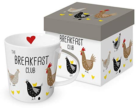 Paper Product Design Tazza da caffè gallina con scatola regalo, tazza di animali Breakfast Club