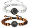 COAI Geschenkideen Yin und Yang Armbänder aus Tigerauge und Howlith mit Sonne und Mond Charm für Pärchen