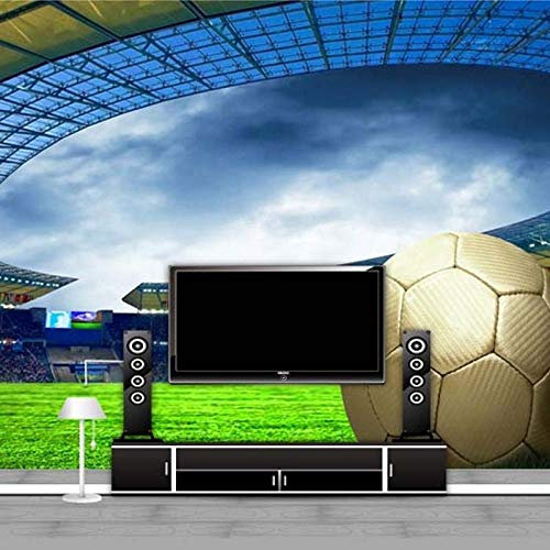 Benutzerdefinierte 3D Fußball Fototapete Sport Fußball Themen Stadion Wandbild Tapete Für Wohnzimmer Bar Schlafzimmer Wandbild 3D,200(W)*140(H)Cm