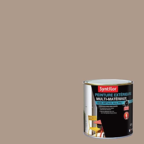 SYNTILOR - Peinture Extérieure Multi-Matériaux Taupe Satiné 0,5L