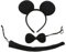 Lot de 3 serre-têtes pour carnaval Halloween et fête Cosplay avec nœud papillon et queue pour filles et femmes (Mickey)