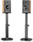 WALI Universal Speaker Stands, Surround Sound Speaker Stands for Satellite & Bookshelf Speakers Up to 22lbs, Height Adjustable with Built-in Cable Management, 1 Pair (SFS001), Black