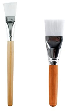 2 Pièces Pinceaux Masque Visage, Brosse Cosmétique de Masque en Bois Naturel, Pinceau de Maquillage Doux pour Applicateur Brosse Masque Sérum Lotion du maquillage