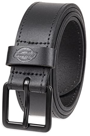 Dickies Men's Genuine Leather Belt – Durable Casual Style, Regular & Big and Tall Sizes, Black Grommet, Medium (34-36)