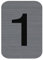 Exacompta - Réf. 67181E - 1 plaque adhésive CHIFFRE 1 - Plaque murale imprimée de signalisation - Sur tous supports - Aspect aluminium brossé - Dimensions : 2,5 x 4,4 cm