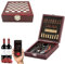 Regalos Originales para Hombre- Regalo Hombre - Juego de accesorios para vino y ajedrez - Medidor de temperatura - Sacacorchos y Abrebotellas 37 pz - 15x5x17cm