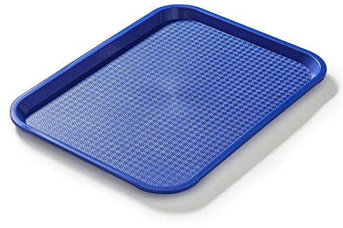 Forgast Rechteckig Fast Food-Tablett | 40x30cm | Blau | Bruchsicheres Serviertablett | Kunststofftablett | Servierplatten für Restaurant, Couchtisch, Küche, Esszimmer Café, Fast Food, (FG12524)