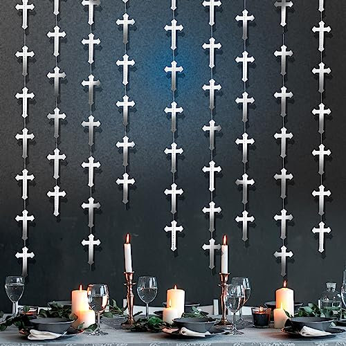 HOWAF 6 Kommunion Girlande Konfirmation Girlande Papier Kommunion Kreuz Girlande Taufe Girlande Kommunion Konfirmation Banner Erstkommunion Konfirmation Firmung Taufe Kommunion Deko Junge Mädchen