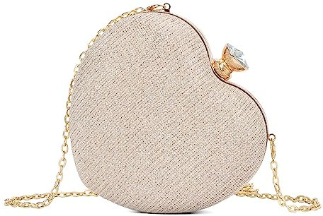 LHHMZ Damen Hochzeits Clutch Abendtasche Herz Clutch Geldbörse Stilvolle Mini Cocktail Ball Tasche Umhängetasche mit Clutch