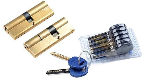 SchließZylinder 1 Stück Messing Türzylinder 100 105 110mm Zylinder 7 Schlüssel Anti-Diebstahl Messingschloss Schlafzimmer Badezimmer Innenschlösser Holztür Zylinderschloss ( Color : DS105(33-72) )