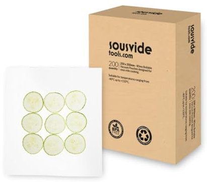 SousVideTools | Vacuum Sealer Bags | 25cm x 25cm Boilable Pouches | Pack of 200