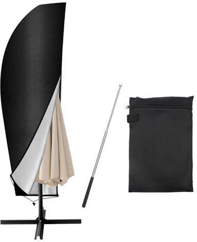 YIWONFU Housse Parasol Deporte avec Perche Télescopique, Housse Exterieur Impermeable Bache Parasol en Tissu Oxford 420D, Résistant aux Intempéries, aux UV aux Parasols de 2 À 4m(205x25/57/48cm)