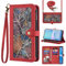 Phone Case for Sony Xperia 10 III 3 / Xperia10III 5G Wallet Cover With Screen Protector Crossbody Wrist Strap Leather Flip Pattern Zipper Credit Card Holder Stand Cell Experia 10III 5G XQ-BT52 Red