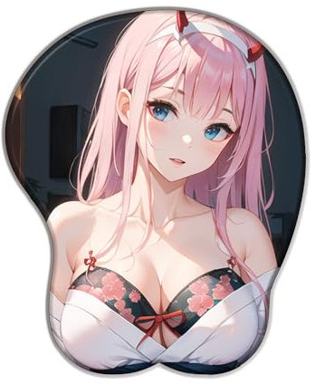 The Franxx Zero Two Anime Silikon 3D Mauspad Kreative Cartoon Sexy Speicher Baumwolle Maus Tastatur 3D Hand Schüssel Stand Verdickt Mauspad, stereoskopisch