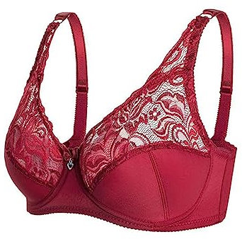 HANXIULIN Soutien-gorge grande taille pour femme - Sans coutures - Soutien-gorge en dentelle - Maintien sans armatures - Fermeture à l'avant - Confortable - Grandes tailles - Sous-vêtements, Verre à
