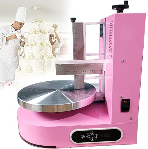 Qiang Plato Giratorio Eléctrico Pasteles 4-12in Máquina De Recubrimiento Decoración De Pastele,Máquina Formación Hielo Pastel Velocidad Ajustable para Hornear Pasteles De Cumpleaños,Pink