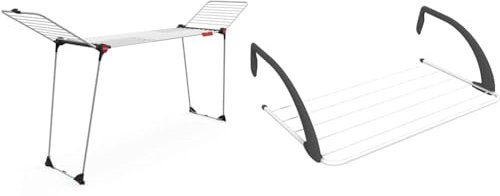 Vileda Infinity Flex Plus Extendable Clothes Airer, Indoor Clothes Drying Rack & Express Indoor Radiator Airer, White
