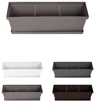 Jardin202 - Jardinera de Diseño con Plato – Jardinera con Separador de Ambientes para Interior y Exterior | 60 cm (Crema)